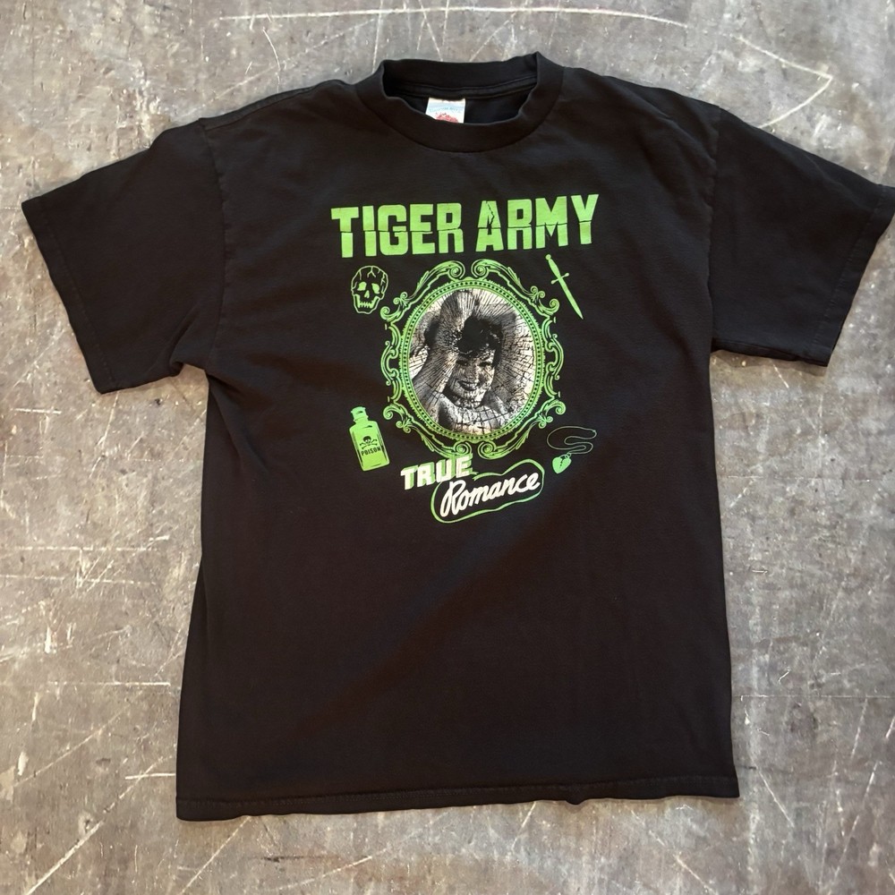 Vintage Y2K Early 2000s Tiger Army True Romance Band T-Shirt AFI Rancid Med