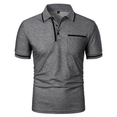 New Men’s Short Sleeve Polo Shirts Solid Color Casual T-shirt Summer Trendy