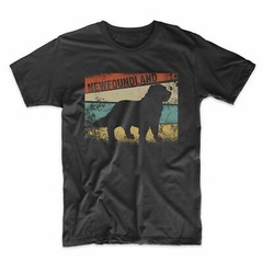 Men’s Newfoundland Shirt – Retro Style Newfie Silhouette Dog Owner T-Shirt