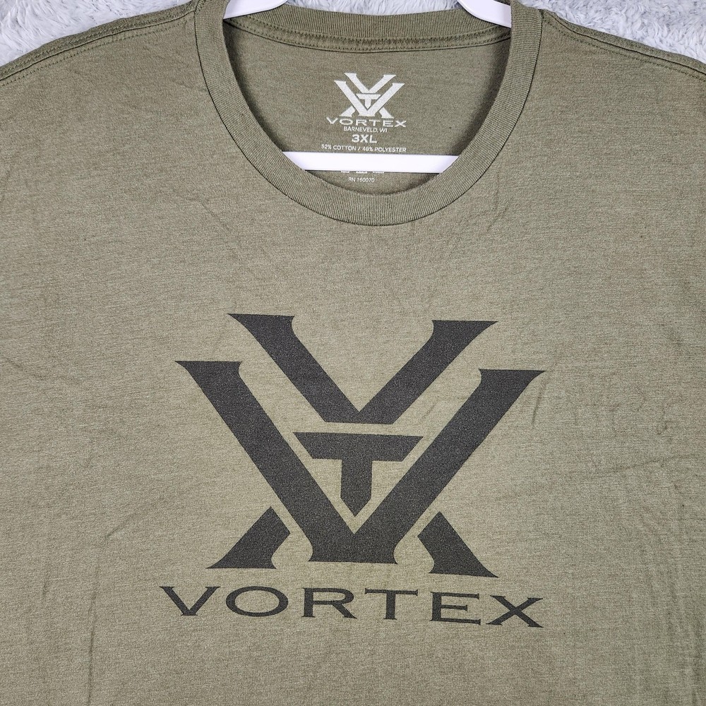 Vortex Optics Shirt Mens 3XL Green Logo Graphic Outdoor Hunting Shooting Red Dot