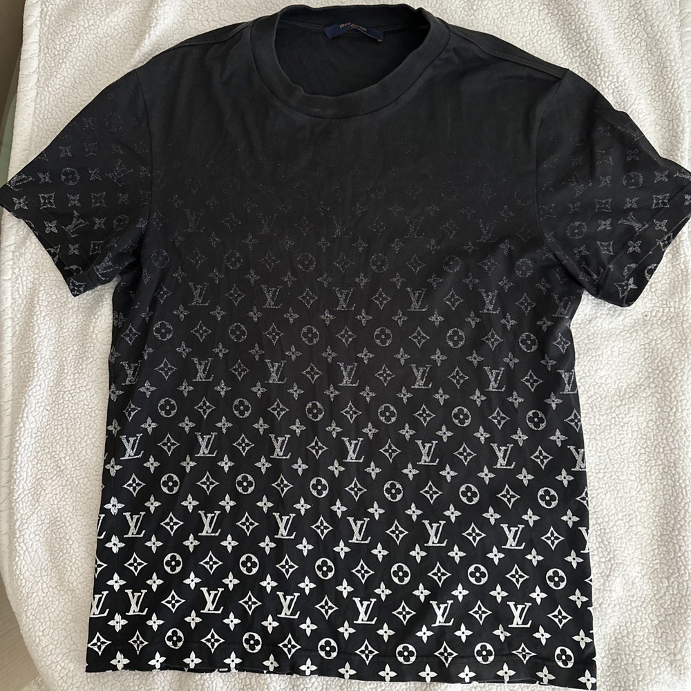 Louis Vuitton Monogram Gradient T-Shirt Black White Size S