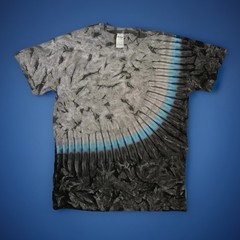*New* 2XL – Sm Handmade Tie Dye, Carbon Blue Sash, Crew or V-Neck
