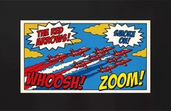 Red Arrows T-Shirt RAF Aircraft Roy Lichtenstein Pop Art Style Adult Unisex