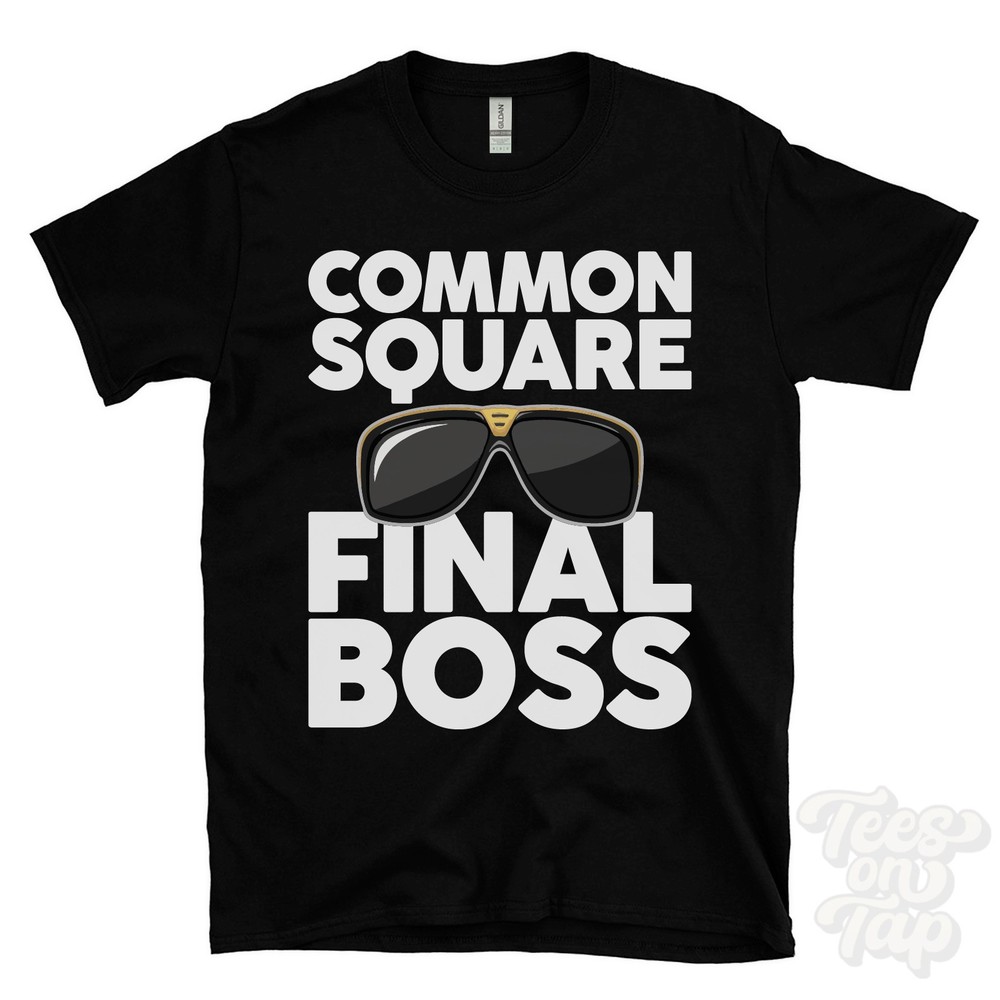 COMMON SQUARE FINAL BOSS T-SHIRT funny xmas gift reepham lincolnshire england