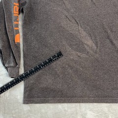 Carhartt K231 Long Sleeve Logo T Shirt Mens Medium Brown Orange Graphic Tee Work