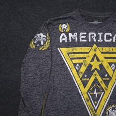 American Fighter by Affliction T Shirt Men’s Large Long Sleeve Graphic Print MMA