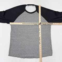 Marine Layer Long Sleeve Shirt Mens Size Large Gray Black Casual Baseball