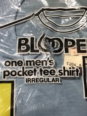 Vintage Bloopers Mens M Irregular Pocket T-shirt Light Blue Made in USA