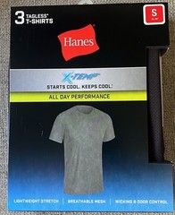 HANES X-TEMP TAGLESS WICKING MESH 3-Pack TEE SHIRTS S Small unisex