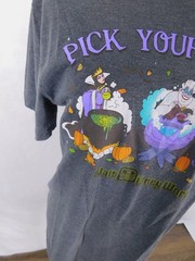 Disney Pick Your Poison Halloween Graphic T-Shirt Grey S Short Sleeve