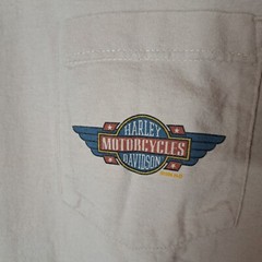 Vintage Harley Davidson T-Shirt Mens Large Beige Holoubek Ann Arbor, MI USA 98′