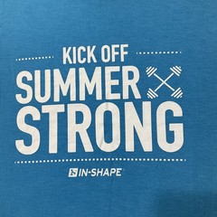District Men Shirt Size S Blue Summer Strong Activewear Logo Short Sleeve 44