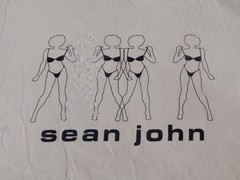 VTG Sean John Men’s 100% Cotton Ivory T-Shirt Dancing Bikini Girls Size XL ST45