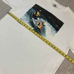 Vtg Canoe Shirt Graphic Tee Rowing Nature Art River Outdoors Sports Global Water