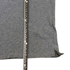 Armani Exchange T-Shirt Mens Small Grey Shoulder Zip Logo Tape Short Sleeve