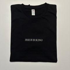 Jesus Is King Stitched T-Shirt – Embroidered Bible Christian Shirt – Gospel