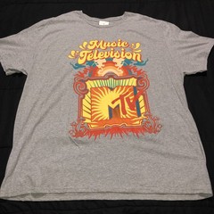 MTV Graphic Tee / Shirt 2XL Grey Logo Hip Hop Swag Retro