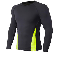 Athletic Long Sleeve Compression Shirts Dry Fit Sports Gym Shirts Outdoor Blue