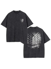 Wings Emblem Graphic T-Shirt Vintage Washed Streetwear Tee