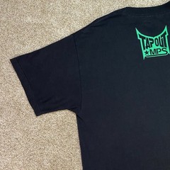 Vintage Tapout MPS Shirt Mens L Black Green Foil Skull Snake MMA UFC Fight Y2K