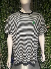 Teddy Fresh Striped Bear Patch Logo Black White 100% Cotton XL Men’s T-Shirt