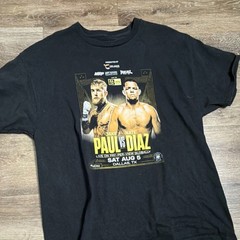 Chrome Studio Paul vs Diaz Boxing Event Graphic Black Men’s T-Shirt XL Short Sl…