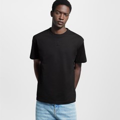 Louis Vuitton T-Shirt Embosed LV T-Shirt Size M Round Neck Inside Out Label