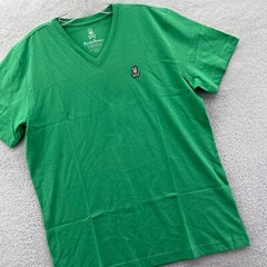 New Psycho Bunny Shirt Mens Large Green Classic Logo Top V Neck Preppy Tee B27