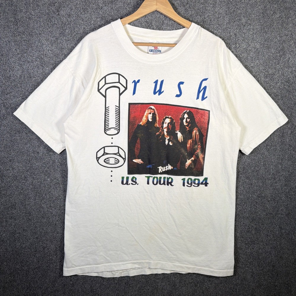Vintage Rush Shirt Mens XL White 90s US Tour 1994 Counterparts Band Rock Rare