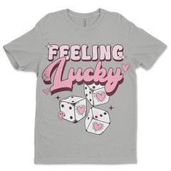 DTF Feeling Lucky/ Custom Unisex Soft Style T-Shirts, Next Level- Cotton