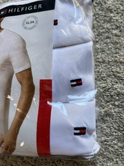 (3 Pack) Tommy Hilfiger Slim Fit 3 Pack Classic Crew Tees Size L Mini flag Logo