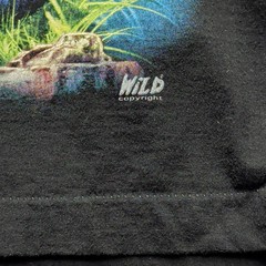 Wild Men’s Bear Graphic T-Shirt Size M Black Blue Wildlife Animal Print Tee