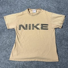 Vintage Nike Shirt Mens Small Brown Big Logo Spellout Graphic Tee Made USA 90s