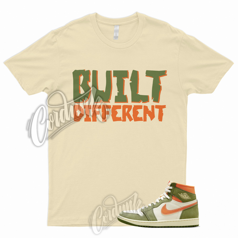 BUILT T Shirt for 1 High Celadon Sky J Light Olive Bright Mandarin Coconut Milk