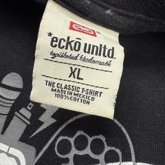 Vtg Ecko UNLTD Mens Shirt XL Black Big Logo Punk Rhino Retro Skater Y2K Grunge
