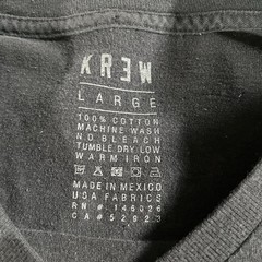 Vintage Krew Skateboarding Shirt Large Black Double Sided Y2K Skate Punk