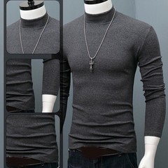 Men High Collar Turtle Neck Shirt Tops Long Sleeve Stretch Jumper Pullover Tee=M