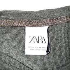 Zara Shirt Adult Medium Green Short Sleeve Casual Cotton Preppy Asymmetrical Men