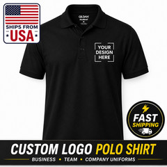 Personalized Customized Polo Your Logo Photo & Text Men’s Shirt USA New Gift Tee