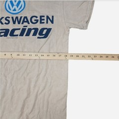 VW Volkswagen T-Shirt Tan Retro Logo Racing Stripes Graphic Tee [M]