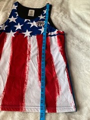 IML 4th of July Men’s M Flag USA Reversible Tank Top Muscle Shirt Red White Blue