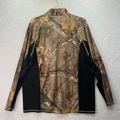 Realtree Shirt Large Mens Long Sleeve Performance Hunting 1/4 Zip Scent Factor