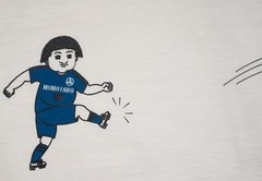 Momotaro $95 NWT Momotaro White Soccer Goal Football Slim T-Shirt 07-131 M