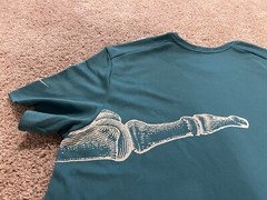 Nike Air Dri Fit Blue run running NY LA marathon skeleton bone swoosh t shirt M