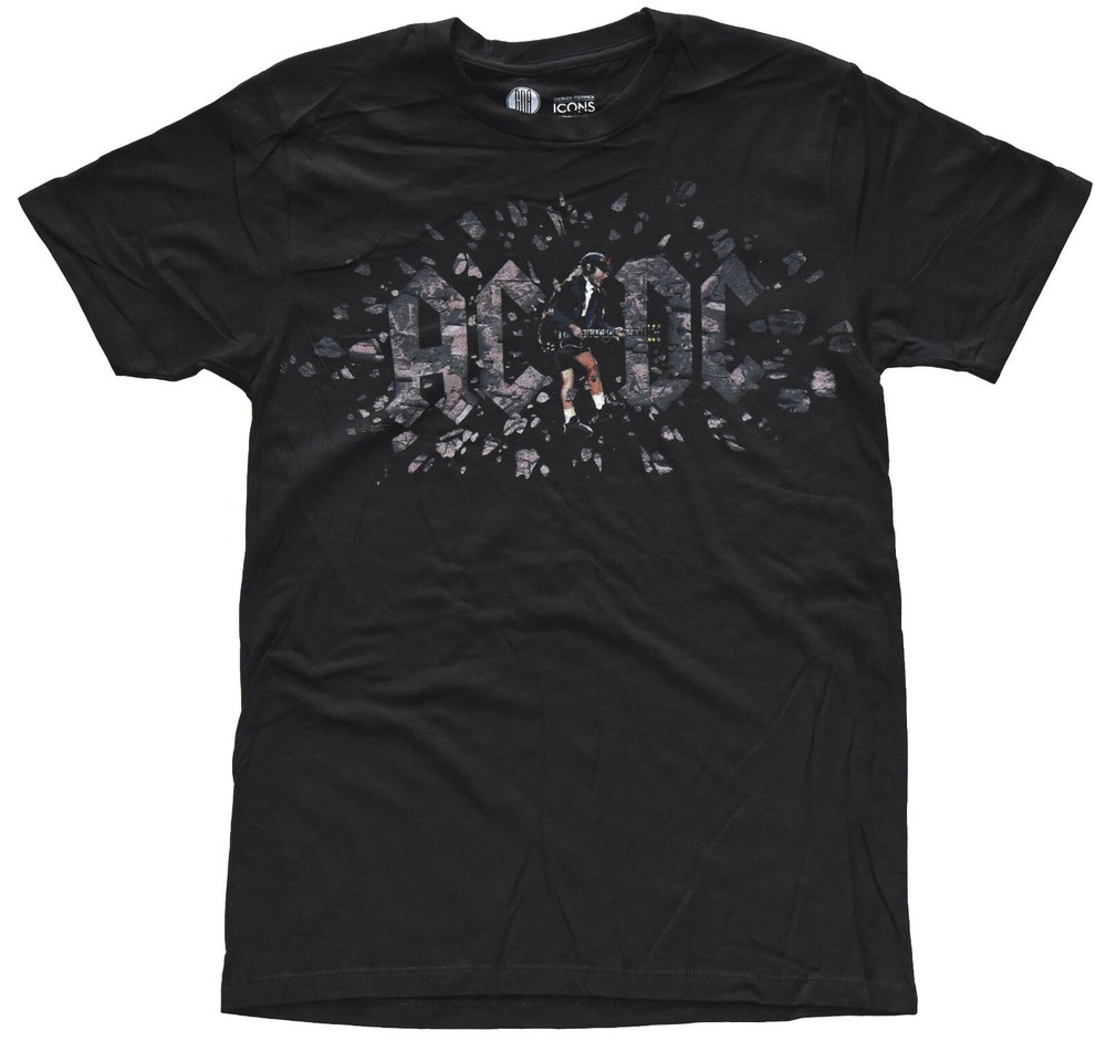 AC/DC Angus Young Logo Black Men’s Graphic T-Shirt New