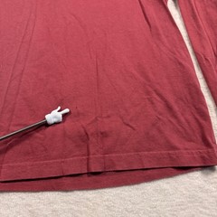 Stussy Mens Long Sleeve Logo Ribbed Collar T-Shirt Burgundy Red Size Small