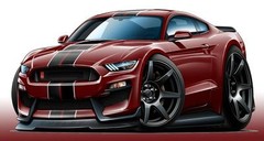 2016 2017 2018 Shelby GT350 Mustang Muscle Car Art Poster NEW