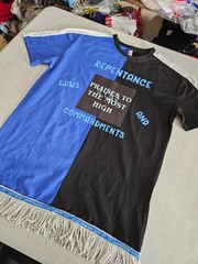 100% Cotton Two Tone Blue/Black Repentance, Laws and Commandments All Praises