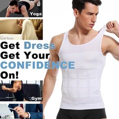3 Pack Men’s Compression Shirt Slimming Body Shaper Vest Tummy Control Shapewear