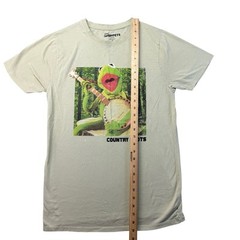 The Muppets Shirt Men’s Medium Beige Disney Kermit Banjo Country Roots Casual